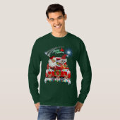 Santa & Poodle Weihnachts-Rote Lieferwagen T-Shirt (Vorne ganz)