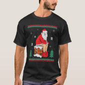 Santa Pooping Down The Chimney Ugly Sweater Christ T-Shirt (Vorderseite)