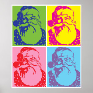 Santa Pop Art Frohe Weihnachten Poster
