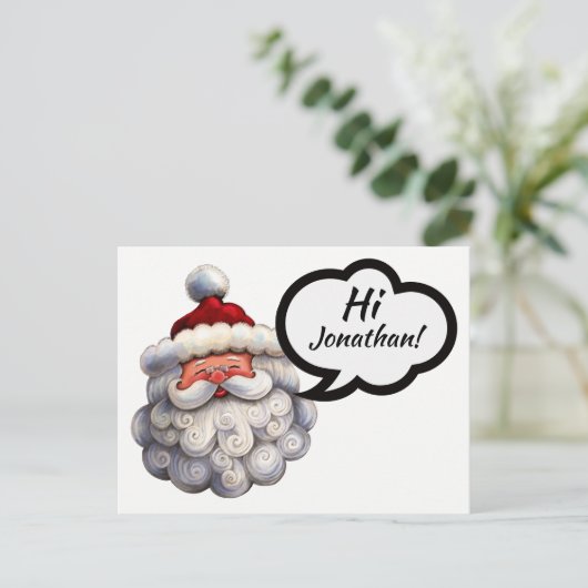 Santa Post Card Feiertagspostkarte (Stehend Vorderseite)