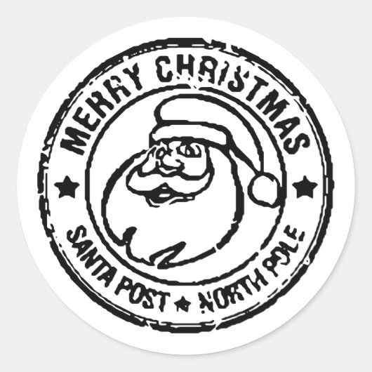 Santa Post North Pole Weihnachtsgunst Gefallen Ges Runder Aufkleber (Vorderseite)