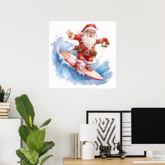Santa Poster surfen (Heimbüro)