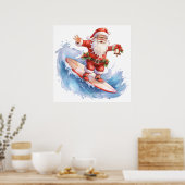 Santa Poster surfen (Küche)