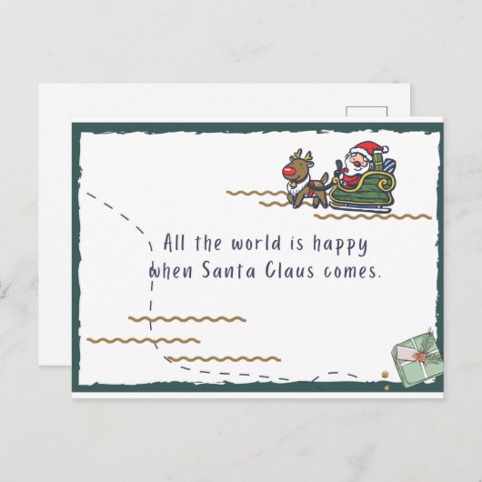 Santa Postkarte (Vorne/Hinten)