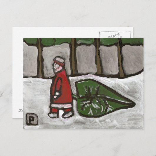 Santa Postkarte (Vorne/Hinten)