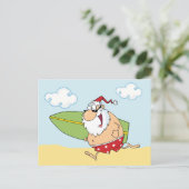 Santa Postkarten surfen (Stehend Vorderseite)