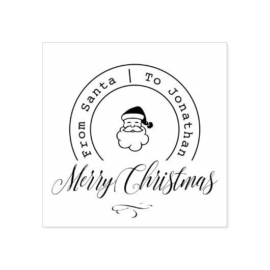Santa Postmark Individuelle Name Script Rubber Bri Gummistempel (Prägung)