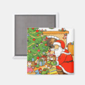 Santa präsentiert Magnet (Vorderseite/Rückseite)