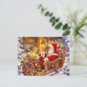 Santa_Preparing1 Feiertagspostkarte (Stehend Vorderseite)