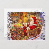 Santa_Preparing1 Feiertagspostkarte (Vorne/Hinten)