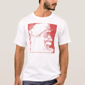 Santa Profile Crosshatch Style T-Shirt (Vorderseite)