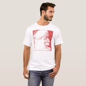 Santa Profile Crosshatch Style T-Shirt (Vorne ganz)