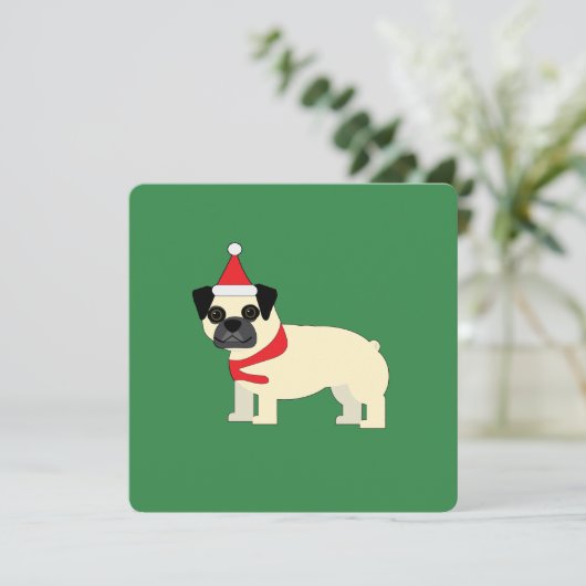 Santa Pug Einladung (Stehend Vorderseite)