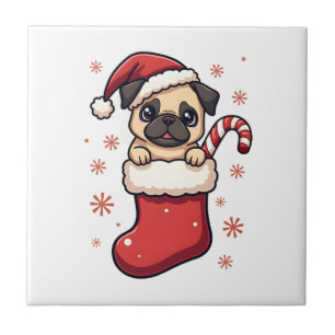 Santa Pug Entzücken Fliese
