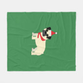 Santa Pug Fleecedecke (Vorderseite (Horizontal))