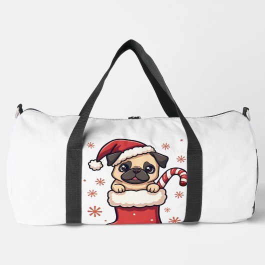 Santa Pug Freude Duffle Bag (Vorderseite)
