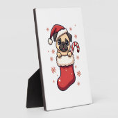 Santa Pug Freude Fotoplatte (Seite)