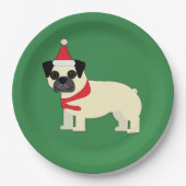 Santa Pug Pappteller (Vorderseite)
