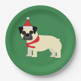 Santa Pug Pappteller