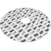 Santa Pug Puppy Holiday Pooch Custom Christmas Polyester Weihnachtsbaumdecke (Schrägansicht)