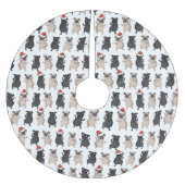 Santa Pug Puppy Holiday Pooch Custom Christmas Polyester Weihnachtsbaumdecke (Vorderseite)