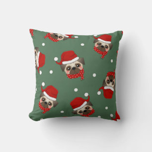 Santa Pug Weihnachtsmuster Kissen