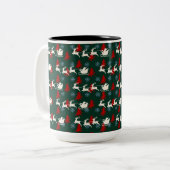 Santa Pulling sein Schlitten Zweifarbige Tasse (Vorderseite Links)