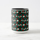 Santa Pulling sein Schlitten Zweifarbige Tasse (Mittel)