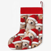 Santa Puppies Dog Lovers Name Weihnachten Strumpf Kleiner Weihnachtsstrumpf (Rückseite)
