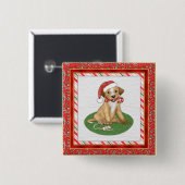 Santa Puppy Button (Vorne & Hinten)
