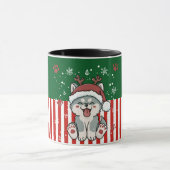 Santa Puppy with Antlers Tasse (Zentrum)