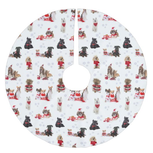 SANTA PUPS POLYESTER WEIHNACHTSBAUMDECKE (Vorderseite)