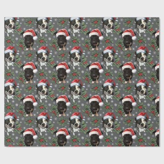 Santa Pups Wrapping Paper Geschenkpapier (Flach)