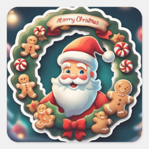 Santa Quadratischer Aufkleber