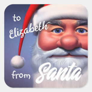 Santa Quadratischer Aufkleber