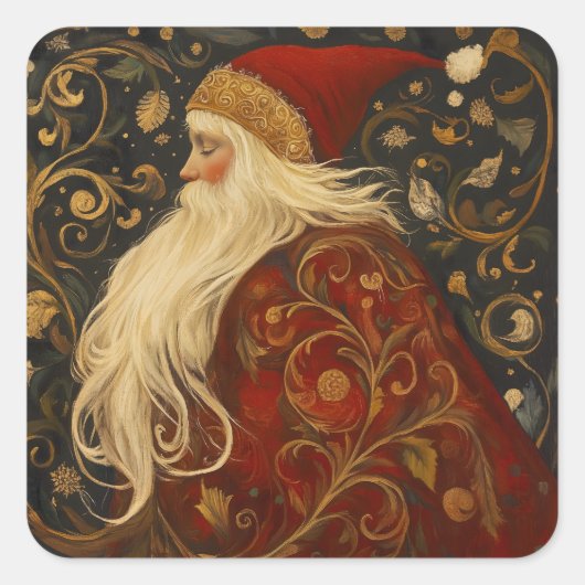 Santa Quadratischer Aufkleber (Vorderseite)