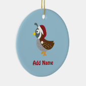 Santa Quail Keramikornament (Rechts)