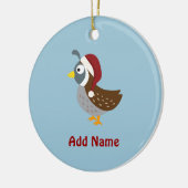 Santa Quail Keramikornament (Links)
