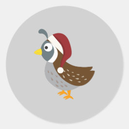 Santa Quail Runder Aufkleber