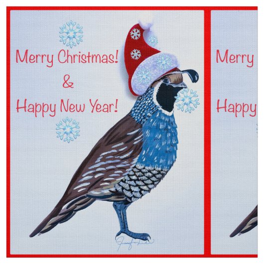 Santa Quail Stoff (Muster)