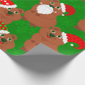 Santa quokka australische Weihnachtsschneeflocken Geschenkpapier (Ecke)