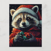 Santa Raccoon Postkarte (Vorderseite)