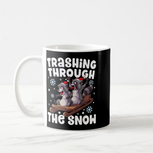 Santa Racoon Trashing Through The Snow Cute Christ Kaffeetasse (Links)