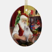 Santa - Ragdoll cat (blaues Siegel) Keramikornament (Rechts)