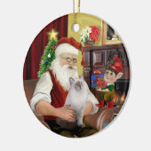 Santa - Ragdoll cat (blaues Siegel) Keramikornament (Links)