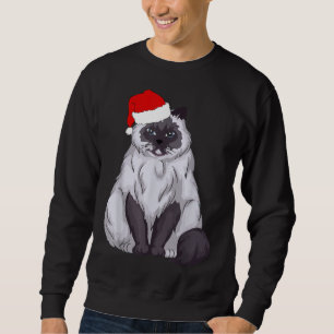 Santa Ragdoll Cat Christmas Pajama Funny Xmas Gesc Sweatshirt