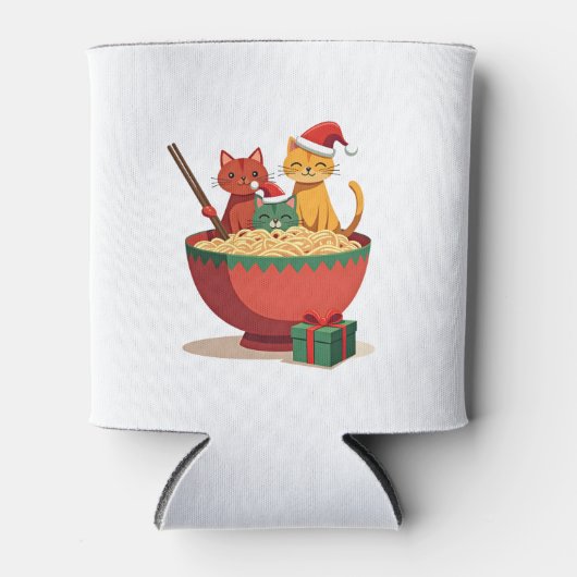 Santa Ramen Cats Anime Christmas Weihnachten Weihn Dosenkühler (Vorderseite)