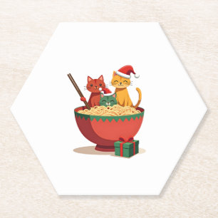 Santa Ramen Cats Anime Christmas Weihnachten Weihn Untersetzer