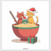 Santa Ramen Cats Anime Christmas Xmas Kids Girls M Aufkleber (Blatt)