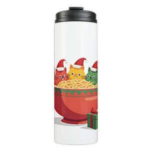 Santa Ramen Cats Anime Weihnachten Xmas Kinder Mäd Thermosbecher